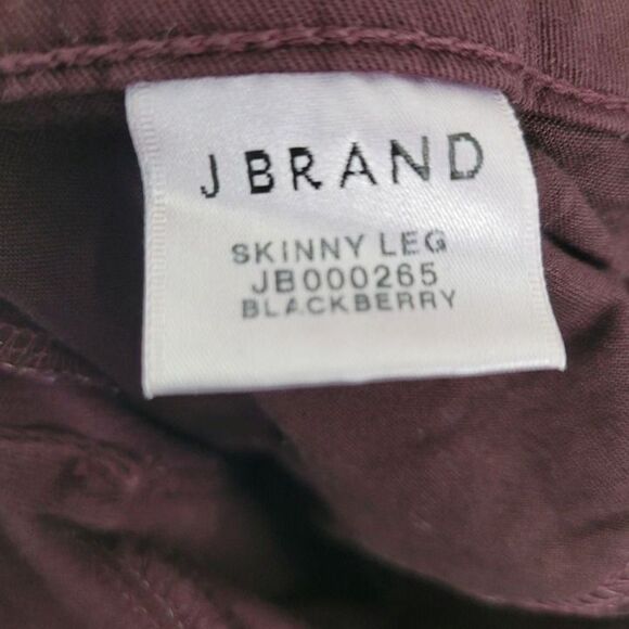 J Brand Size 25 Skinny Corduroy Pants Stretch Blackberry Dark Purple - Picture 9 of 12